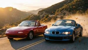 Mazda MX-5 vs BMW Z3 _ duel de roadsters sur route de montagne